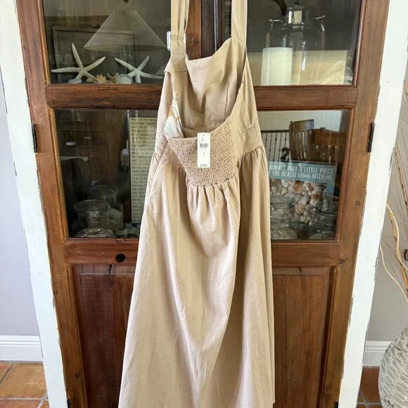 Anthropologie Porridge Halter Utility Midi Dress, Size Small - Picture 6 of 7